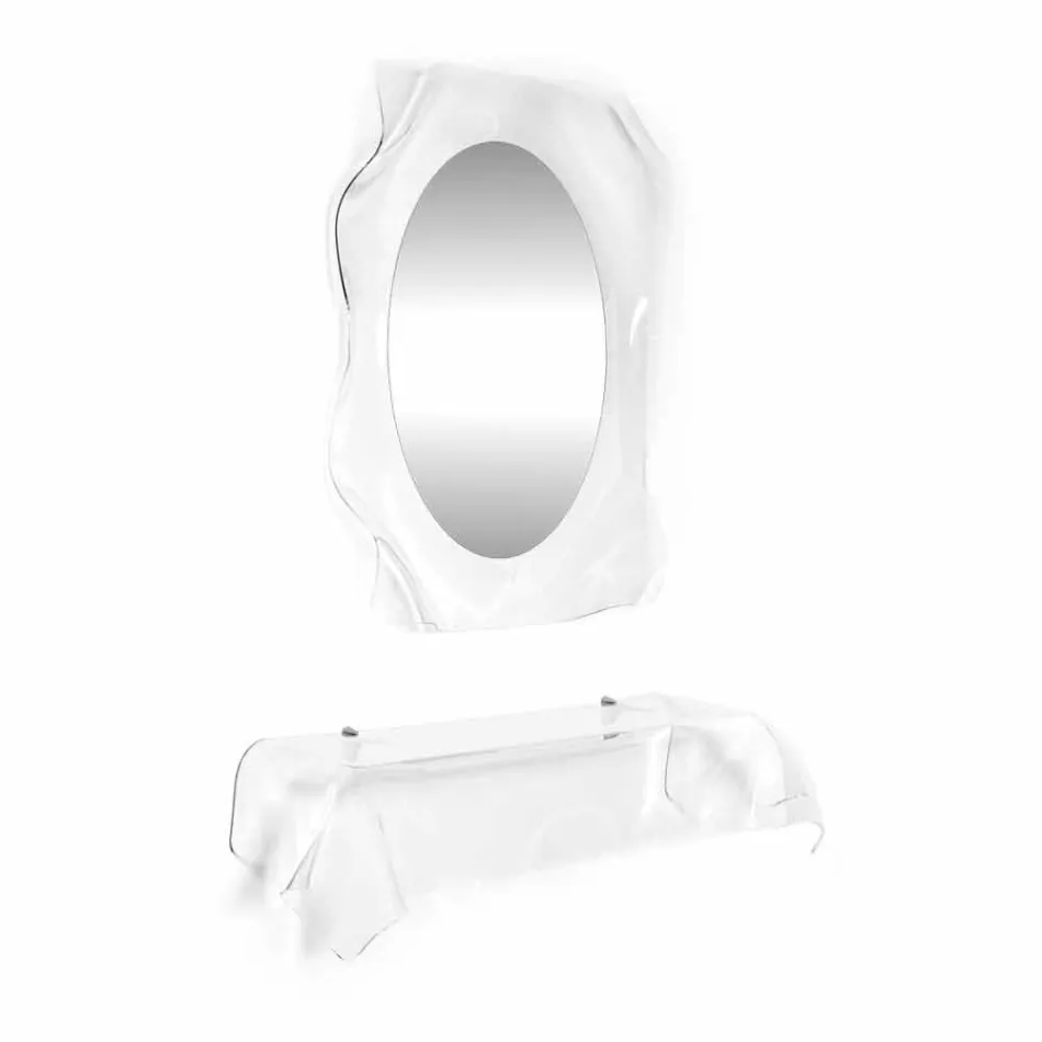 Modernes Design-Konsole aus transparentem Plexiglas drapiert Wunsch Viadurini