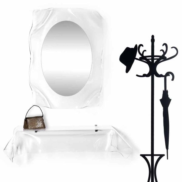 Modernes design-konsole aus transparentem plexiglas drapiert wunsch