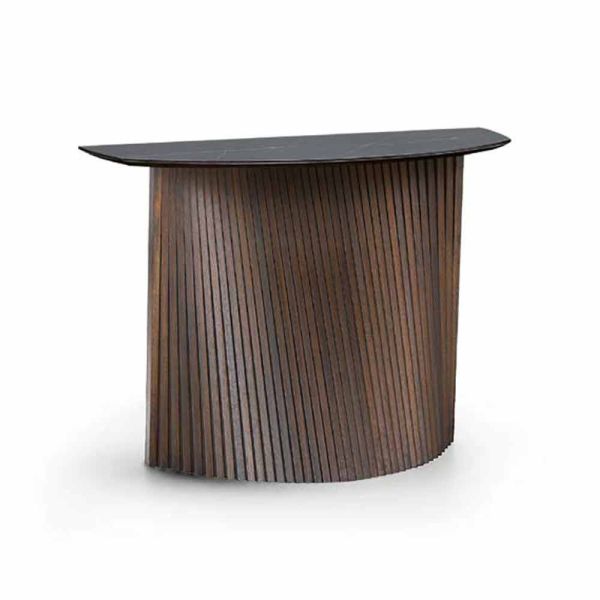 Luxus-holzkonsole mit marmorsteinzeugplatte made in italy - oxide