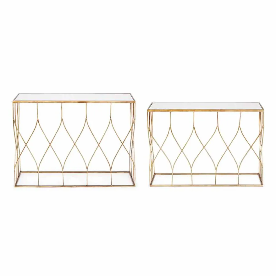 Elegante Konsole aus Stahl und Glas von modernem Design und Glamour 2 Stück - Irene Viadurini