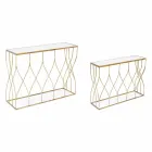 Elegante Konsole aus Stahl und Glas von modernem Design und Glamour 2 Stück - Irene Viadurini