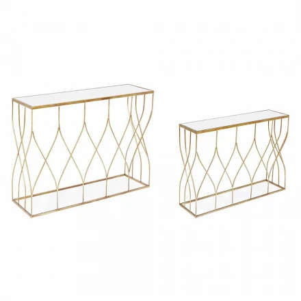 Elegante Konsole aus Stahl und Glas von modernem Design und Glamour 2 Stück - Irene Viadurini