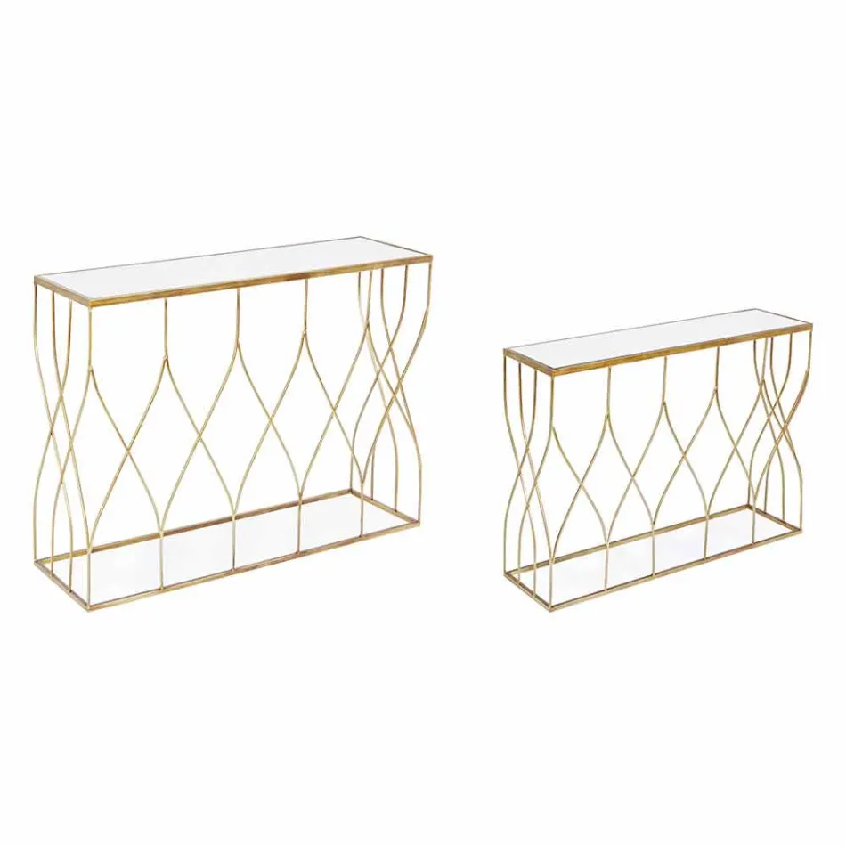 Elegante Konsole aus Stahl und Glas von modernem Design und Glamour 2 Stück - Irene Viadurini