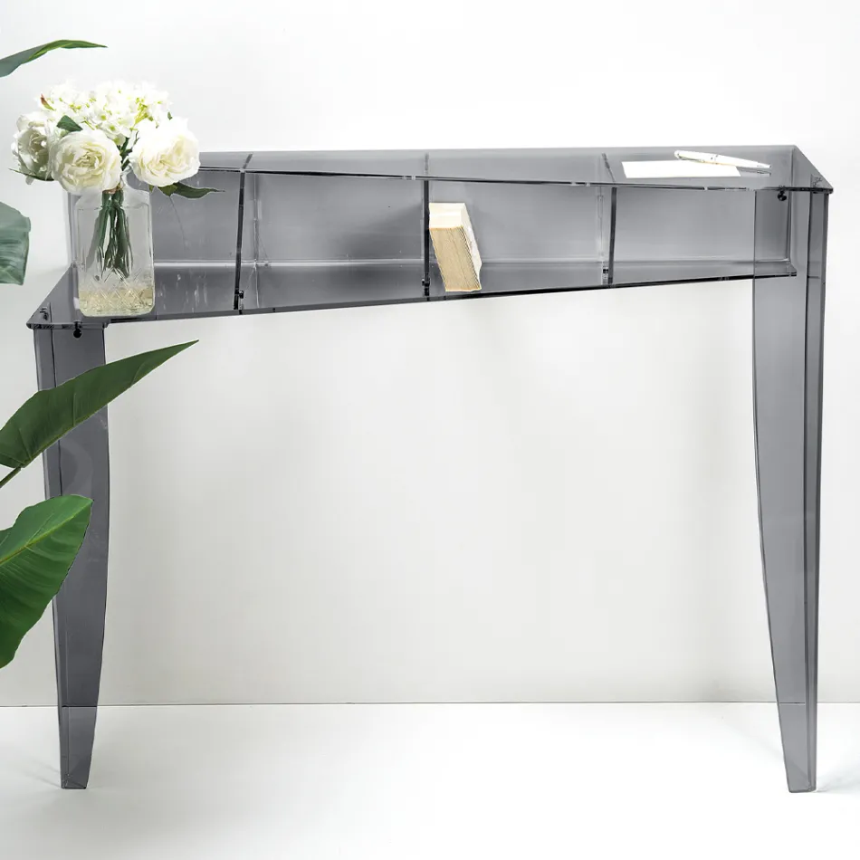 Feste Konsole mit 4 Objektaufbewahrungsfächern aus PMMA, hergestellt in Italien – Aladdin Viadurini