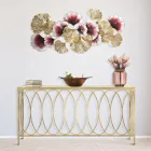 Feste Eingangskonsole aus goldenem Eisen mit Glasplatte - Primula Viadurini