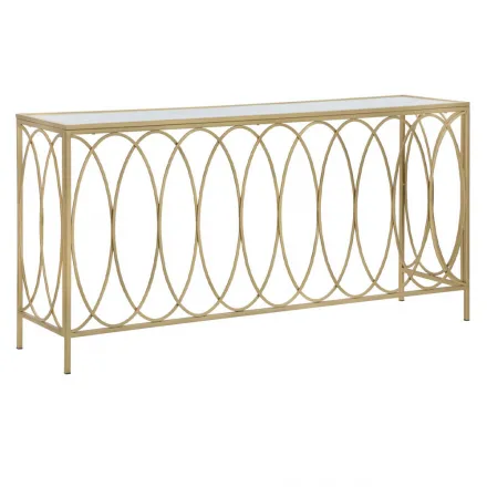 Feste Eingangskonsole aus goldenem Eisen mit Glasplatte - Primula Viadurini