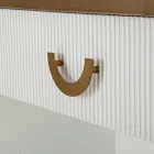 Holzkonsole mit Platte und Einsätzen mit abgerundetem Design und Schublade - Rachel Viadurini