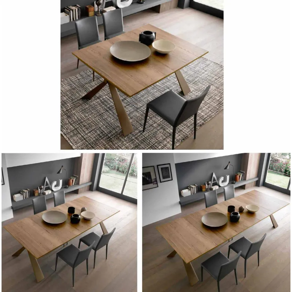 Konsole aus Holz und Metall ausziehbar Bis zu 295 cm Made in Italy - Timedio Viadurini