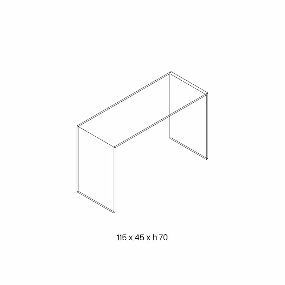 Konsole aus extra klarem Glas Elegantes Minimal Design 2 Dimensionen - Selex Viadurini