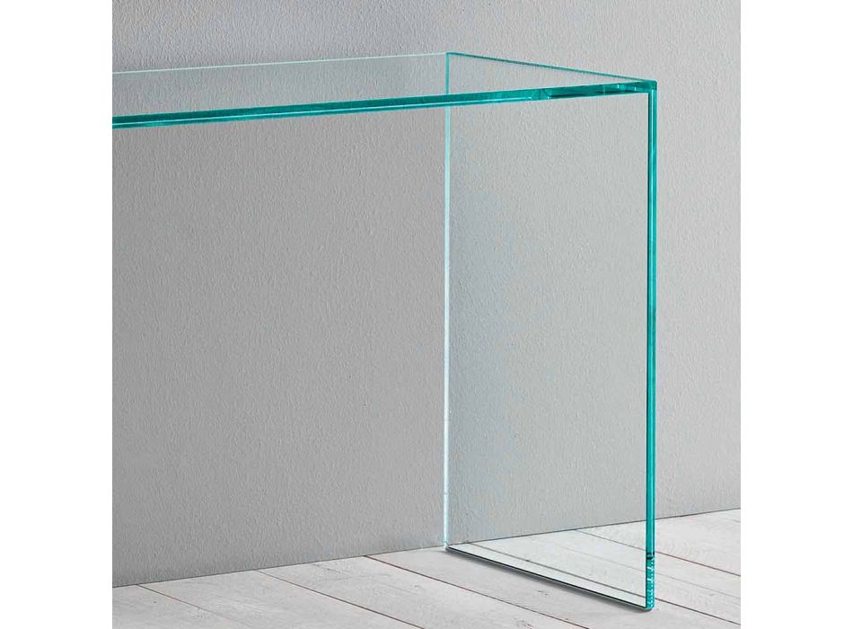 Konsole aus extra klarem Glas Elegantes Minimal Design 2 Dimensionen - Selex Viadurini