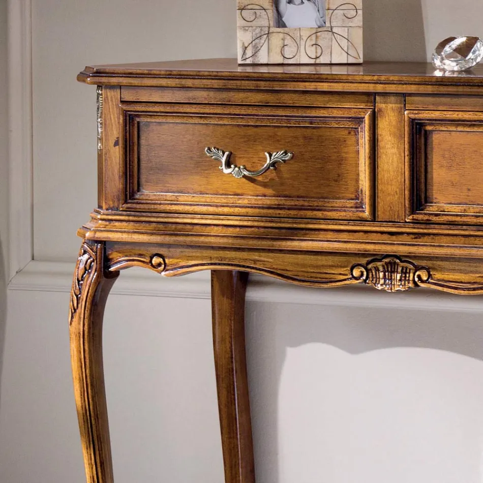 Klassische Eingangskonsole aus Holz mit Schubladen Made in Italy - Richard Viadurini