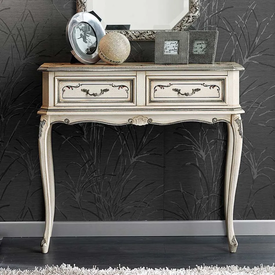 Klassische Eingangskonsole aus Holz mit Schubladen Made in Italy - Richard Viadurini