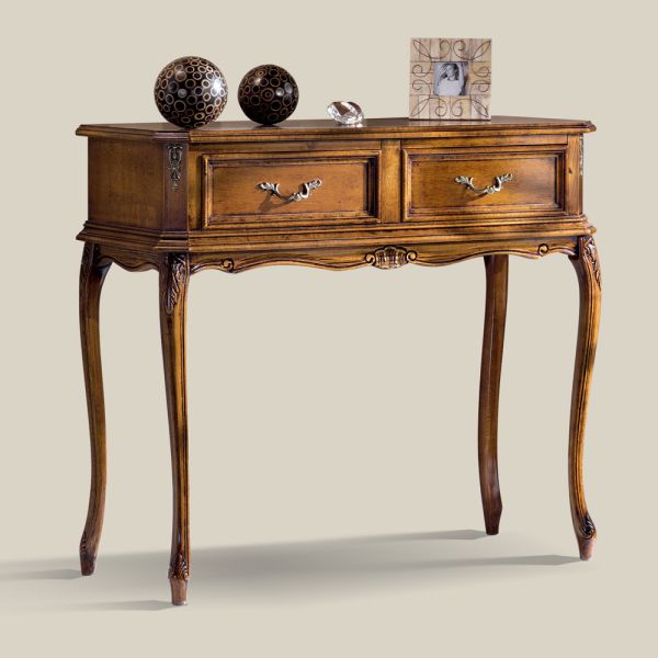 Klassische eingangskonsole aus holz mit schubladen made in italy - richard