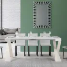 Moderne Konsole, ausziehbar auf 300 cm, mit weißem Rahmen, hergestellt in Italien – Spiegel Viadurini