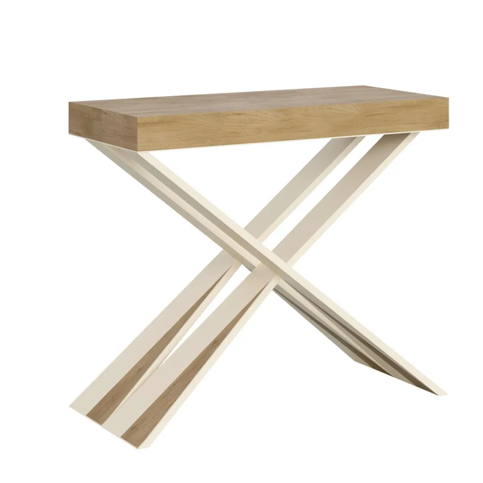 Moderne Konsole, ausziehbar auf 300 cm, mit weißem Rahmen, hergestellt in Italien – Spiegel Viadurini