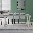 Moderne Konsole, ausziehbar auf 300 cm, mit weißem Rahmen, hergestellt in Italien – Spiegel Viadurini