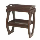 Moderne Konsole mit Walter Tablett, mit braunem Leder bezogen Viadurini