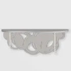 Moderne Designkonsole aus Sand und beige Holz für die Wandmontage - Orbit Viadurini