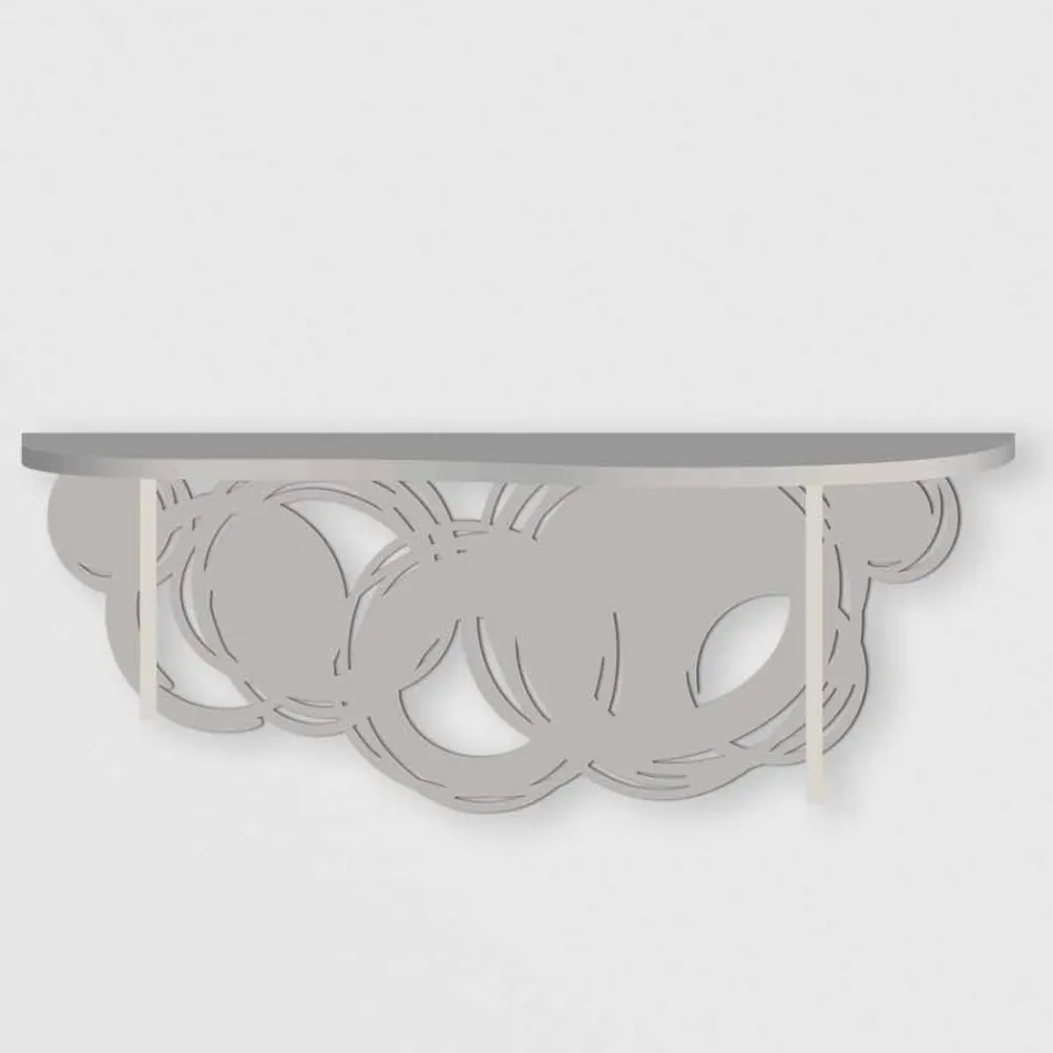 Moderne Designkonsole aus Sand und beige Holz für die Wandmontage - Orbit Viadurini