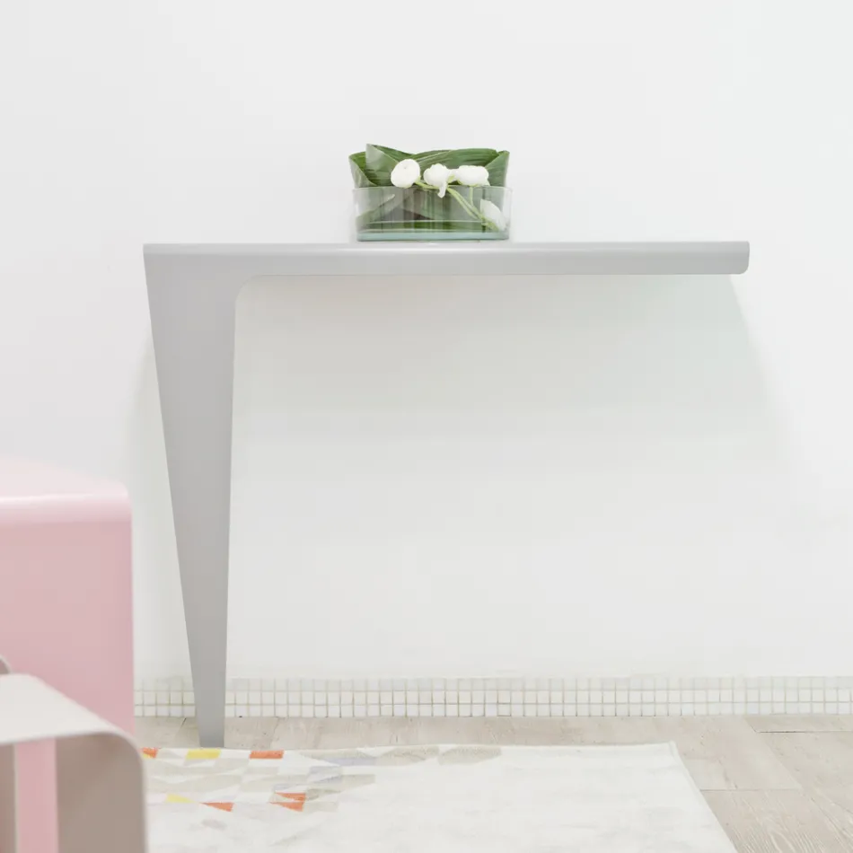 Moderne Minimal Design Konsole aus farbigem Metall Made in Italy - Benjamin Viadurini