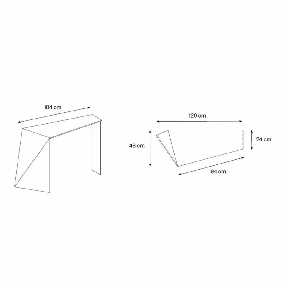 Konsole für modernen Eingang in extraleichtem Glas Made in Italy - Rosalia Viadurini