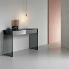 Konsolentisch aus Rauchglas mit Schublade Made in Italy - Mantra Viadurini