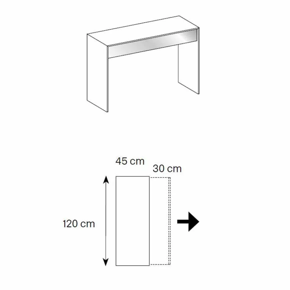 Konsolentisch aus Rauchglas mit Schublade Made in Italy - Mantra Viadurini