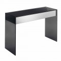 Design Consolle Schreibtisch aus Rauchglas mit Schubladen Made in Italy - Mantra