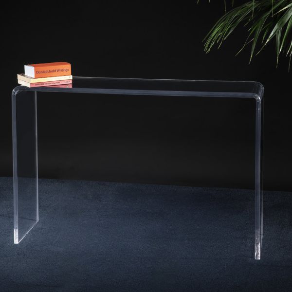 Wohnzimmerkonsole aus minimalistischem transparentem acrylglas - amedea