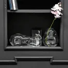 Paar dekorative Vasen aus transparentem mundgeblasenem Glas, Made in Italy - Pedro Viadurini