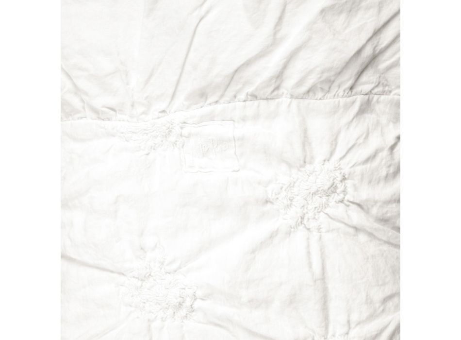 Doppelbett-Tagesdecke aus Leinen und Baumwolle mit eleganter, luxuriöser Stickerei – Patrizio Viadurini