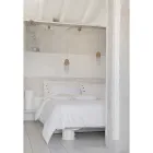 Doppelbett-Bettbezug aus Leinen mit Aufbewahrungstasche mit Spitzentropfen – Amadeus Viadurini