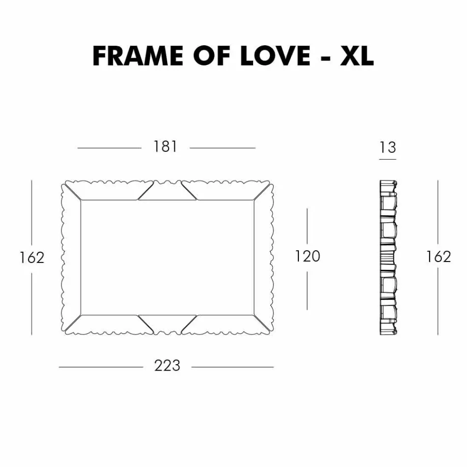 Dekorativer Wandrahmen des Slide Frame Of Love in Italien hergestellt Viadurini