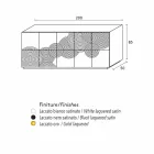 Anrichte mit 10 ante Slate, modernem Design, weiß, schwarz oder gold Viadurini