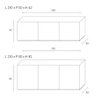 Sideboard mit 3 Türen und 3 Einlegeböden aus Holz und MDF - Pesci Viadurini