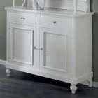 Hohes Sideboard mit Wohnzimmervitrine aus Holz, hergestellt in Italien – Bran Viadurini