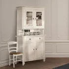 Hohes Sideboard mit Wohnzimmervitrine aus Holz, hergestellt in Italien – Bran Viadurini