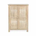 Hohes Sideboard in handverziertem Holz mit Messinggriffen Homemotion - Zotto Viadurini