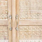 Hohes Sideboard in handverziertem Holz mit Messinggriffen Homemotion - Zotto Viadurini