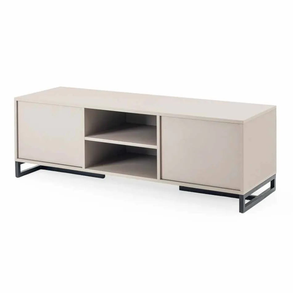 Modernes, niedriges Sideboard aus MDF und Metall Made in Italy - Rohan Viadurini