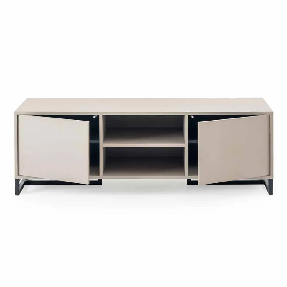 Modernes, niedriges Sideboard aus MDF und Metall Made in Italy - Rohan Viadurini