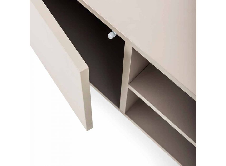 Modernes, niedriges Sideboard aus MDF und Metall Made in Italy - Rohan Viadurini