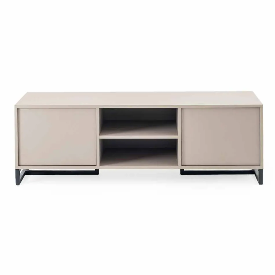 Modernes, niedriges Sideboard aus MDF und Metall Made in Italy - Rohan Viadurini