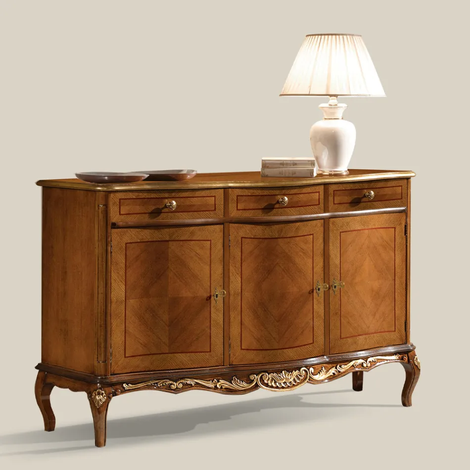 Klassisches Indoor-Sideboard aus Weiß- oder Walnussholz, hergestellt in Italien – Chantilly Viadurini