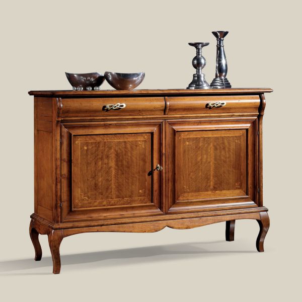 Klassisches wohnzimmer-sideboard aus walnussholz made in italy - helisa