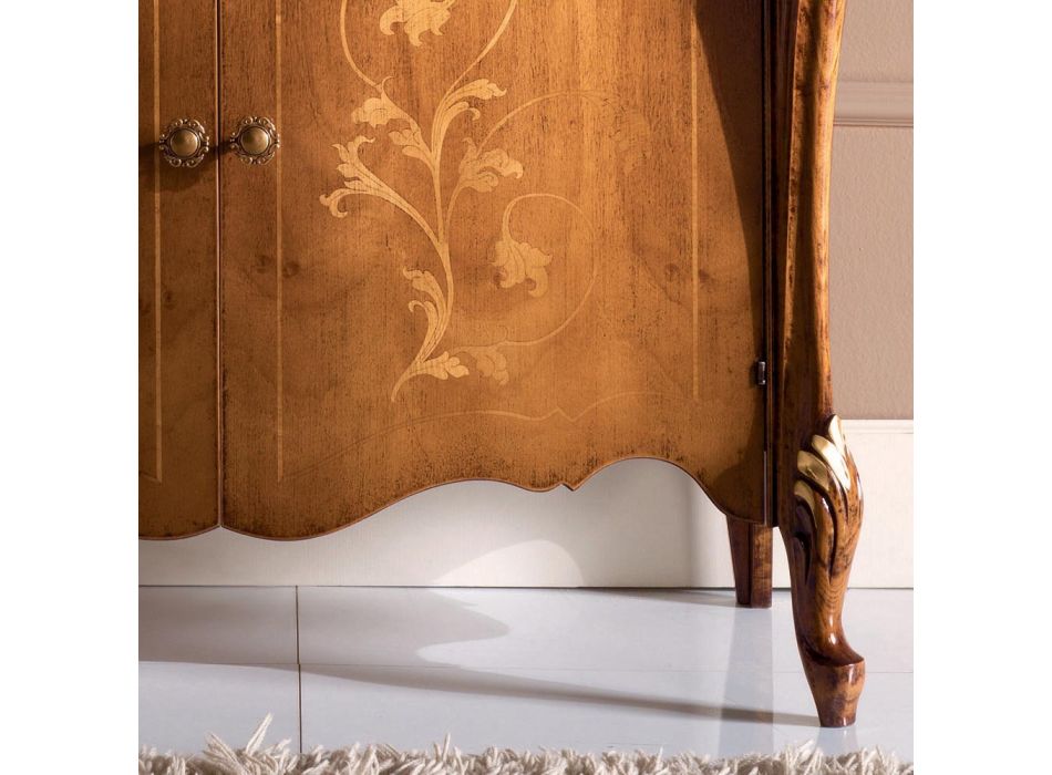 Klassisches Wohnzimmer-Sideboard aus Holz mit Intarsien Made in Italy - Ottaviano Viadurini