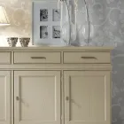 Sideboard mit 3 Türen und 3 Schubladen aus patiniertem Elfenbein, hergestellt in Italien – Gleti Viadurini