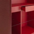 Wohnzimmer-Sideboard mit 2 Türen in Diamant-Optik, hergestellt in Italien - Sagittario Viadurini