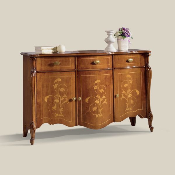 Wohnzimmer-sideboard aus nussbaum oder weißem holz made in italy - ottaviano