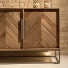 Wohnzimmer-Sideboard aus recyceltem Tropenholz und Metallfüßen - Slide Viadurini